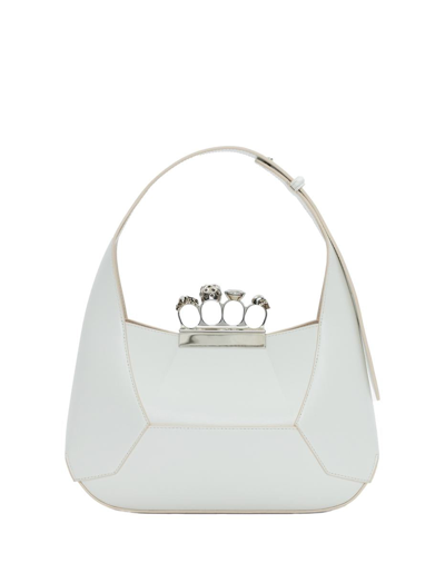 Alexander Mcqueen Ivory The Jewelled Hobo Bag In White