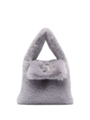 BLUMARINE BLUMARINE FAUX FUR MINI BAG WITH FLAP AND LOGO