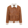 Brunello Cucinelli Long-sleeved Button-up Leather Jacket In Brown