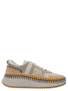 Chloé Nama Sneakers In Knit And Suede In Multicolor