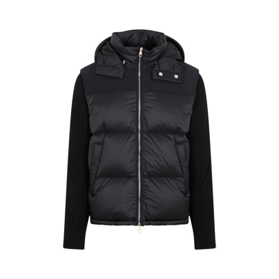 Dunhill Knitted Down Hooded Jacket In Black