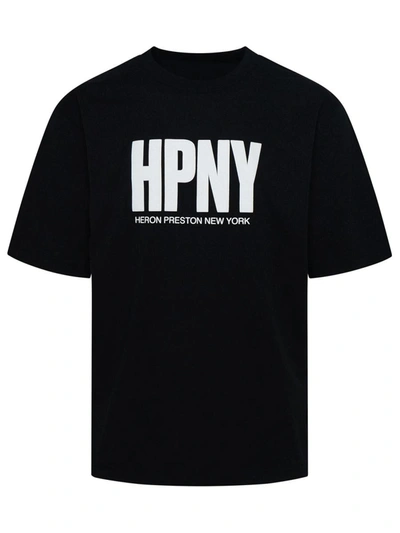 HERON PRESTON HERON PRESTON BLACK COTTON T-SHIRT