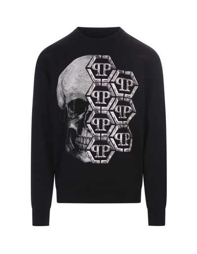 Philipp Plein Skull-print Crew-neck Sweatshirt In Black