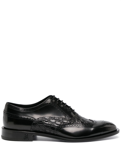 Philipp Plein Leather Derby Oxford Shoes In Black