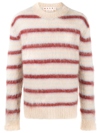 Marni Striped Crew-neck Jumper In Brown