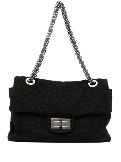 Pre-owned Chanel 2.55 Xxl Reissue Shoulder Bag In Black