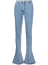 Magda Butrym Skinny Flared Jeans - Women's - Cotton/spandex/elastane In Blue