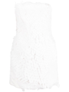 Zimmermann Tama Filigree Cotton & Linen Strapless Minidress In White