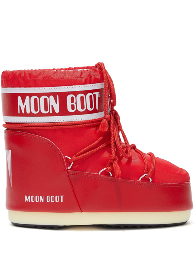 Moon Boot Logo-print Lace-up Snow Boots In Red