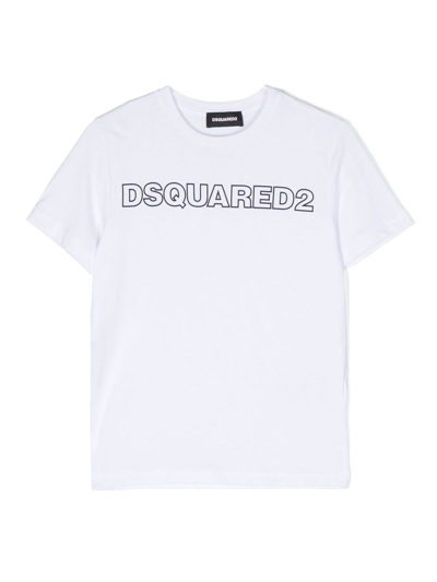 Dsquared2 Kids' Logo-print Cotton T-shirt In White