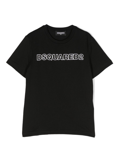 Dsquared2 Kids' Logo-print Cotton T-shirt In Black