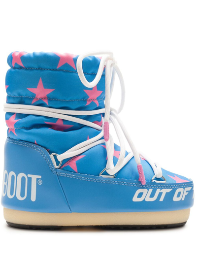 Moon Boot Kids' Logo-print Ankle-length Boots In Blue