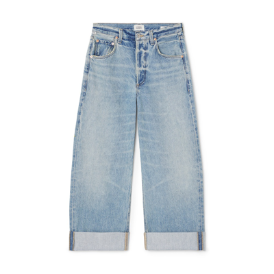 Citizens Of Humanity Ayla Baggy Cuffed Crop Jeans In Blue