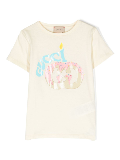 Gucci Kids Offwhite T-shirt For Girls