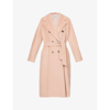 MAX MARA MAX MARA WOMEN'S PINK MADAME DOUBLE-BREASTED WOOL AND CASHMERE-BLEND COAT,67159834