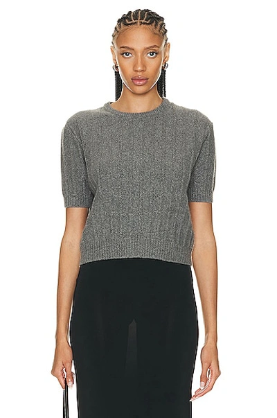 Khaite Esmeralda Ribbed-knit Cashmere Top In Grey