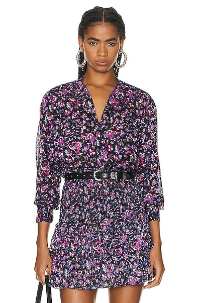 Isabel Marant Étoile Mexika Blouse In Midnight & Pink