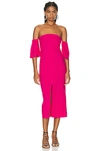 Isabel Marant Stony Off-shoulder Hemp Midi Dress In Fuchsia