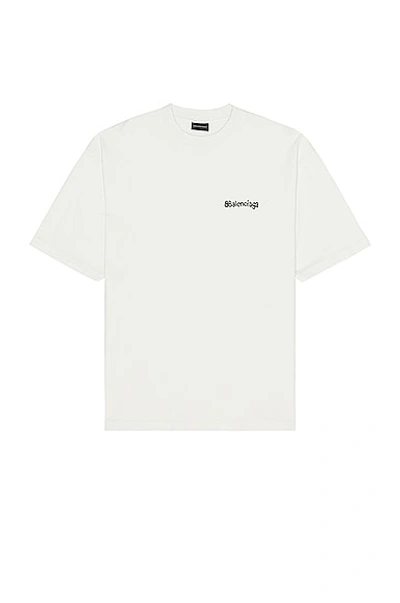 Balenciaga Bb Corp T-shirt In Off White