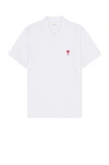 Ami Alexandre Mattiussi Ami Paris Ami Paris De Coeur Organic Cotton Polo Shirt In White