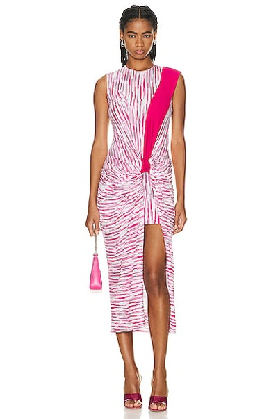 Missoni Long Dress In Pink & White Space Dye