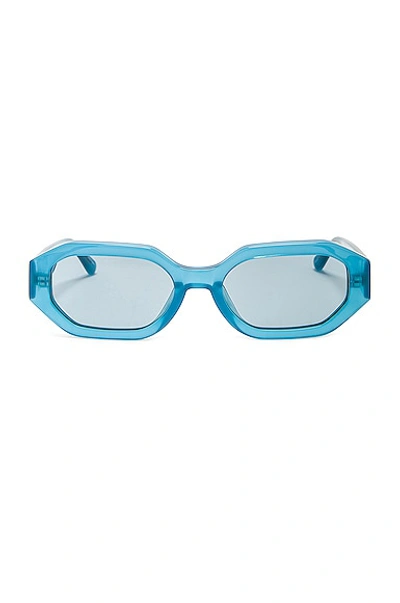 Attico Irene Sunglasses In 12 Torquoise Silver Toequoise