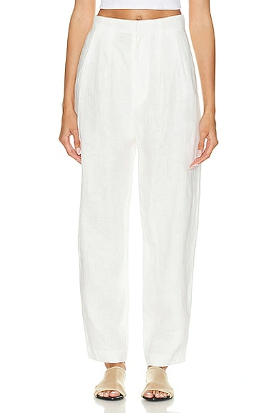 Enza Costa Tapered Pleated High Waist Pant In Undyed