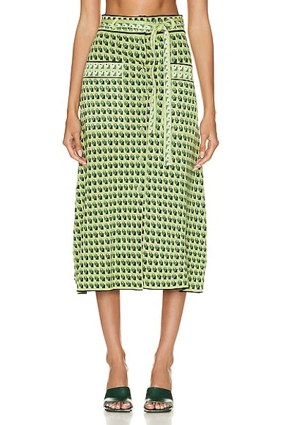 Etro Cotton-blend Wrap Midi Skirt In Green