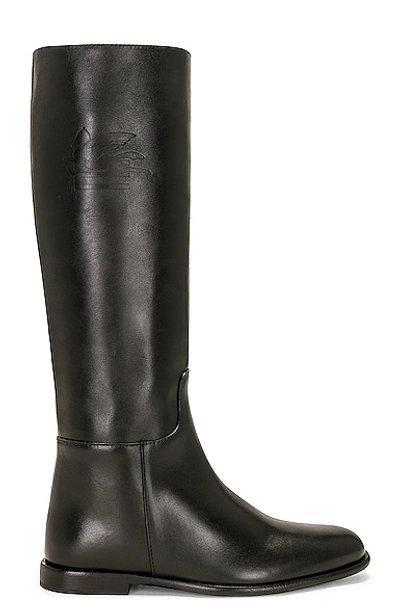 Etro 10mm Leather Tall Boots In Black