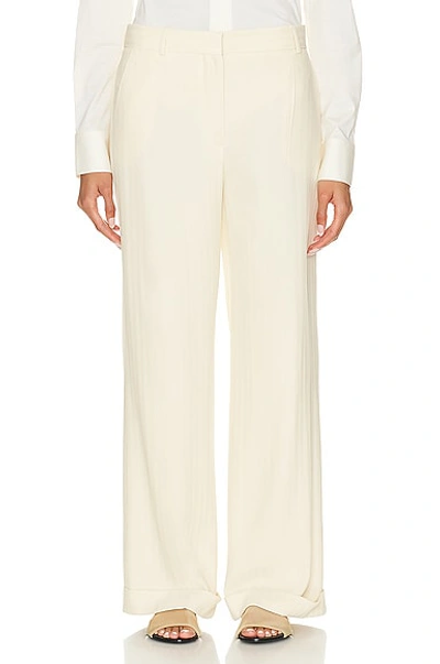 Totême Tailored Herringbone-weave Suit Trousers In Light Beige