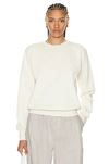 Totême Crewneck Cotton Sweatshirt In Off-white