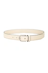 Totême Slim Trouser Leather Belt In Milk Grain 111