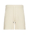 Oas Porto Waffle Knit Cotton Shorts In Off White