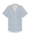 Oas Cuba Argyle Cotton-terry Jacquard Shirt In Blue