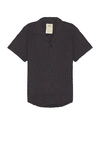 Oas Nearly Black Cuba Waffle Shirt In Nearly Black