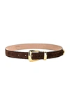 Khaite Gold Buckle Benny Belt In Coffee