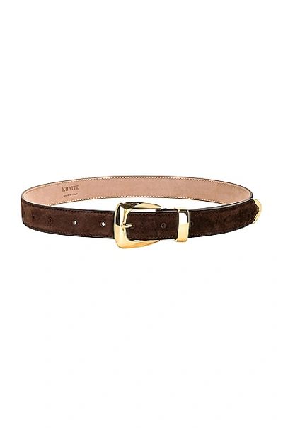 Khaite Gold Buckle Benny Belt In Brown