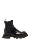 ALEXANDER MCQUEEN BLACK CHELSEA BOOTS WITH ELASTIC INSERTS IN SMOOTH LEATHER WOMAN