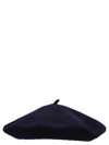 Maison Margiela Navy Heavy Wool Beret In Blue
