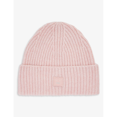 Jacquard Cotton And Wool Beanie in Pink - Acne Studios Kids