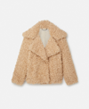 Stella Mccartney Short Teddy Coat In Oat