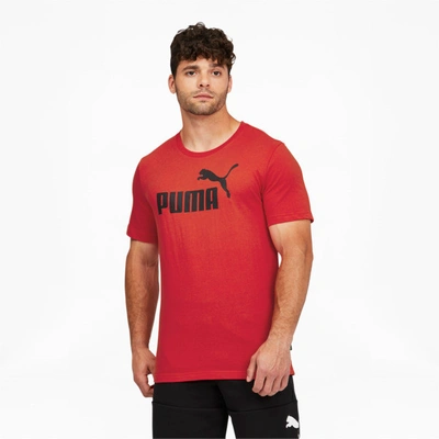 Puma Essentials Men's Logo T-shirt In High Risk Red