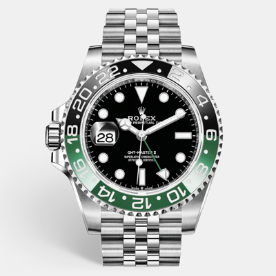 Pre-owned Rolex Stainless Steel Gmt  Sprite 40 Mm In Black