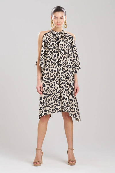Natori Jaguar Cotton Poplin Handkerchief Dress In Neutral