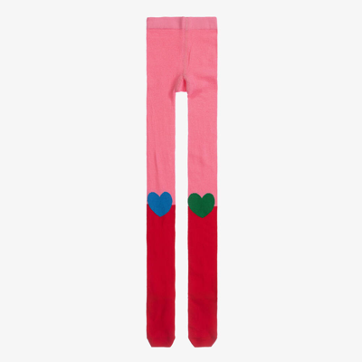 Stella Mccartney Kids Girls Pink & Red Heart Tights