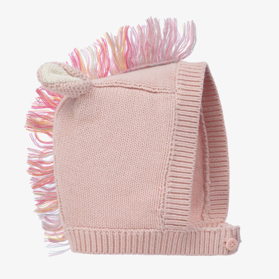 Stella Mccartney Kids Baby Girls Pink Knitted Organic Cotton Bonnet