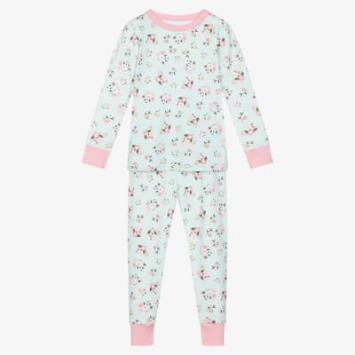 Magnolia Baby Kids' Girls Green & Pink Floral Cotton Pyjamas