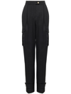 Alexander Mcqueen Wool-cotton Blend Cargo Pants In Black
