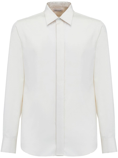 Alexander Mcqueen Long-sleeve Cotton Shirt In White