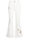 MADISON.MAISON STAR-PRINT HIGH-RISE FLARED JEANS